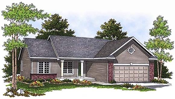 Ranch, Traditional House Plan 97334 with 3 Beds, 2 Baths, 2 Car Garage Elevation