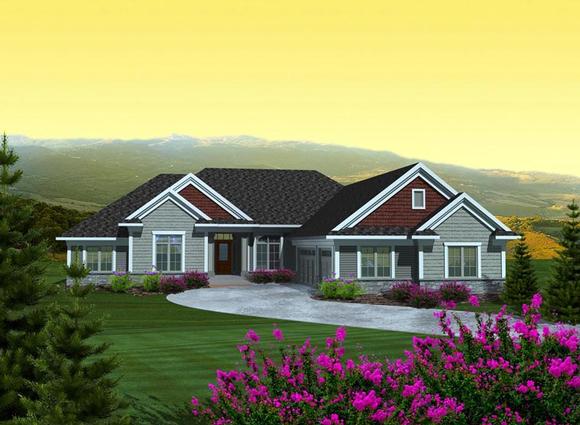 Ranch House Plan 97368 with 4 Beds, 3 Baths, 3 Car Garage Elevation