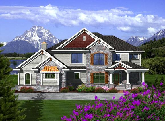 Traditional House Plan 97372 with 4 Beds, 4 Baths, 3 Car Garage Elevation