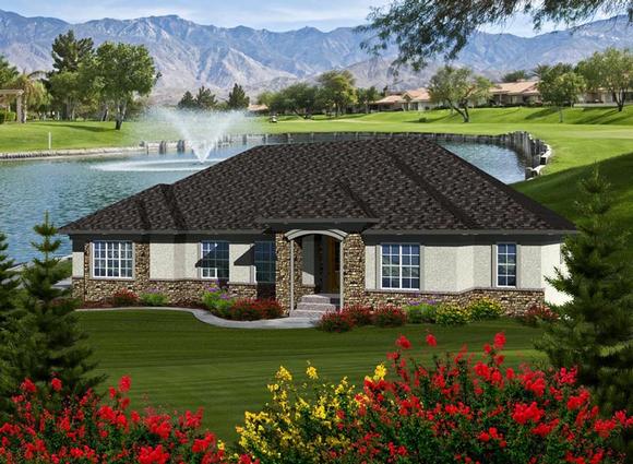 Ranch House Plan 97390 with 4 Beds, 3 Baths, 3 Car Garage Elevation