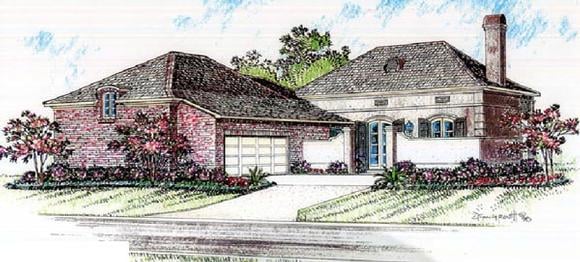 European, One-Story House Plan 97503 with 3 Beds, 3 Baths, 2 Car Garage Elevation