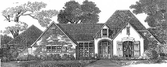 European, One-Story House Plan 97510 with 4 Beds, 3 Baths, 2 Car Garage Elevation