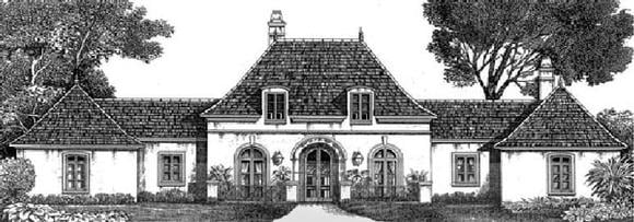 Colonial, European, One-Story House Plan 97513 with 3 Beds, 3 Baths, 3 Car Garage Elevation
