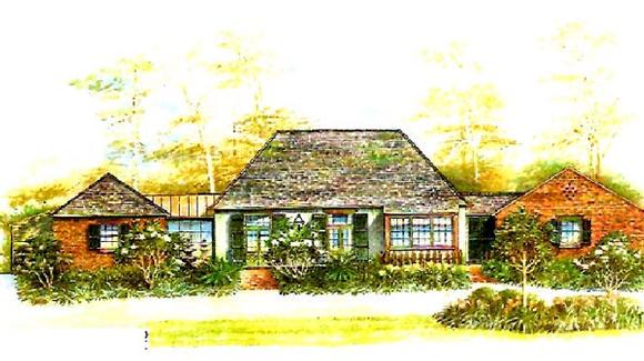 European, One-Story House Plan 97532 with 4 Beds, 3 Baths, 3 Car Garage Elevation