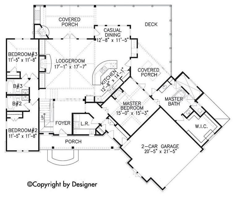 Cottage, Country, Craftsman, European, Tudor House Plan 97607 with 3 Beds, 3 Baths, 2 Car Garage Level One