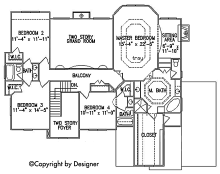 House Plan 97616 - Traditional Style with 3054 Sq Ft, 5 Bed, 4 Ba