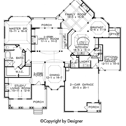 Country, European, Farmhouse, Southern, Traditional House Plan 97619 with 4 Beds, 5 Baths, 3 Car Garage First Level Plan