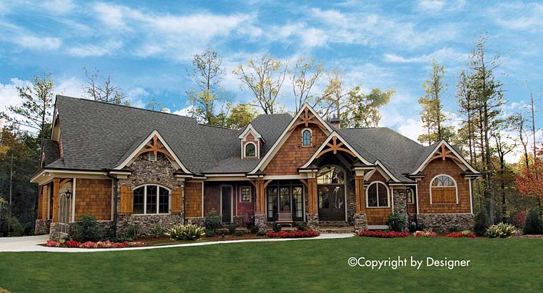 Country, Craftsman, Southern, Traditional Plan with 3956 Sq. Ft., 4 Bedrooms, 5 Bathrooms, 2 Car Garage Elevation