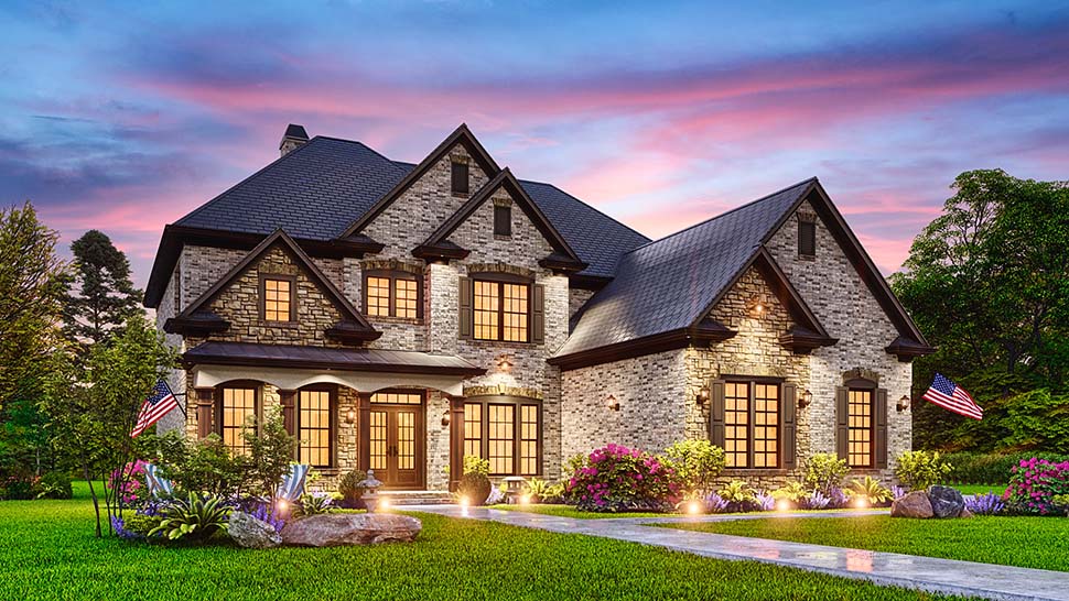 Country, European, Southern, Traditional Plan with 3338 Sq. Ft., 5 Bedrooms, 4 Bathrooms, 3 Car Garage Picture 20
