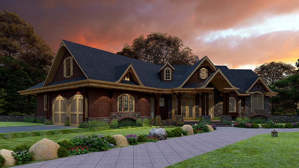 Cottage, Country, Craftsman, Traditional Plan with 2707 Sq. Ft., 3 Bedrooms, 3 Bathrooms, 2 Car Garage Picture 5
