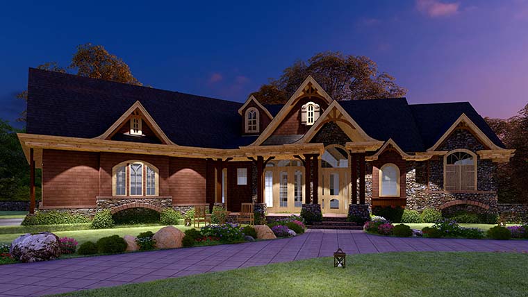 Cottage, Country, Craftsman, Traditional Plan with 2707 Sq. Ft., 3 Bedrooms, 3 Bathrooms, 2 Car Garage Picture 6
