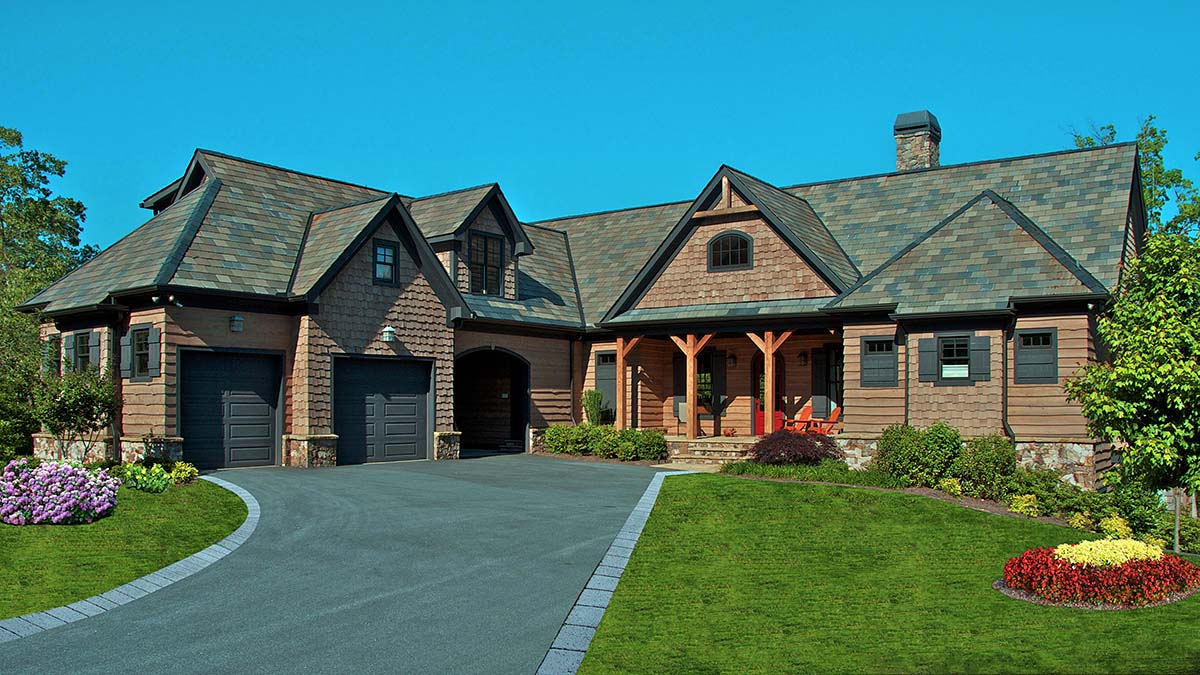 Country, Craftsman, Tuscan Plan with 4384 Sq. Ft., 3 Bedrooms, 4 Bathrooms, 3 Car Garage Elevation