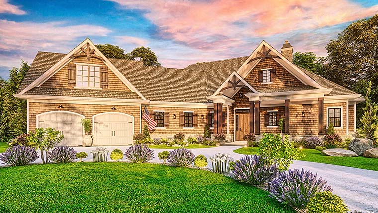 Country, Craftsman, Ranch Plan with 2243 Sq. Ft., 3 Bedrooms, 3 Bathrooms, 2 Car Garage Picture 6