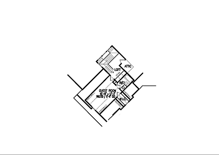 Cottage, Craftsman House Plan 97641 with 3 Beds, 3 Baths, 2 Car Garage Second Level Plan