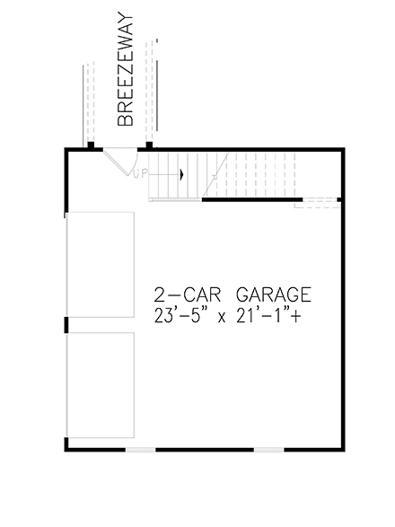 Cabin, Cottage, Craftsman 2 Car Garage Apartment Plan 97643 with 1 Beds, 1 Baths First Level Plan