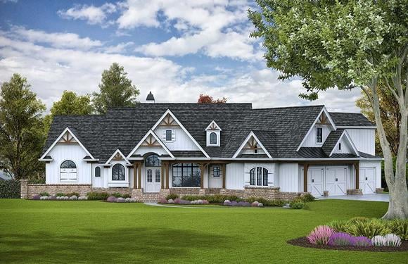 Cottage, Country, Craftsman, New American, Southern House Plan 97644 with 5 Beds, 6 Baths, 3 Car Garage Elevation
