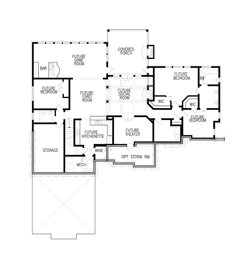 Country, Craftsman House Plan 97647 with 5 Beds, 5 Baths, 2 Car Garage Lower Level Plan