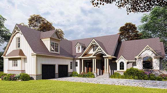 Country, Craftsman House Plan 97647 with 5 Beds, 5 Baths, 2 Car Garage Elevation