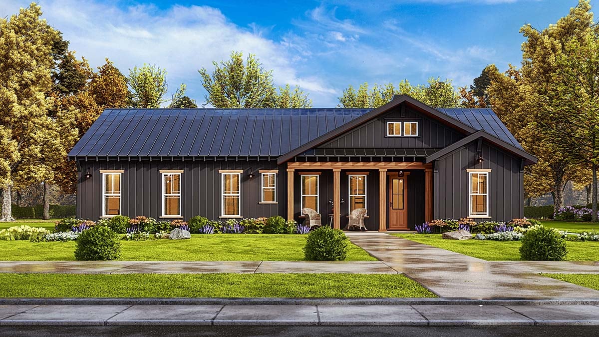 Country, Farmhouse, Southern Plan with 1925 Sq. Ft., 3 Bedrooms, 3 Bathrooms Elevation