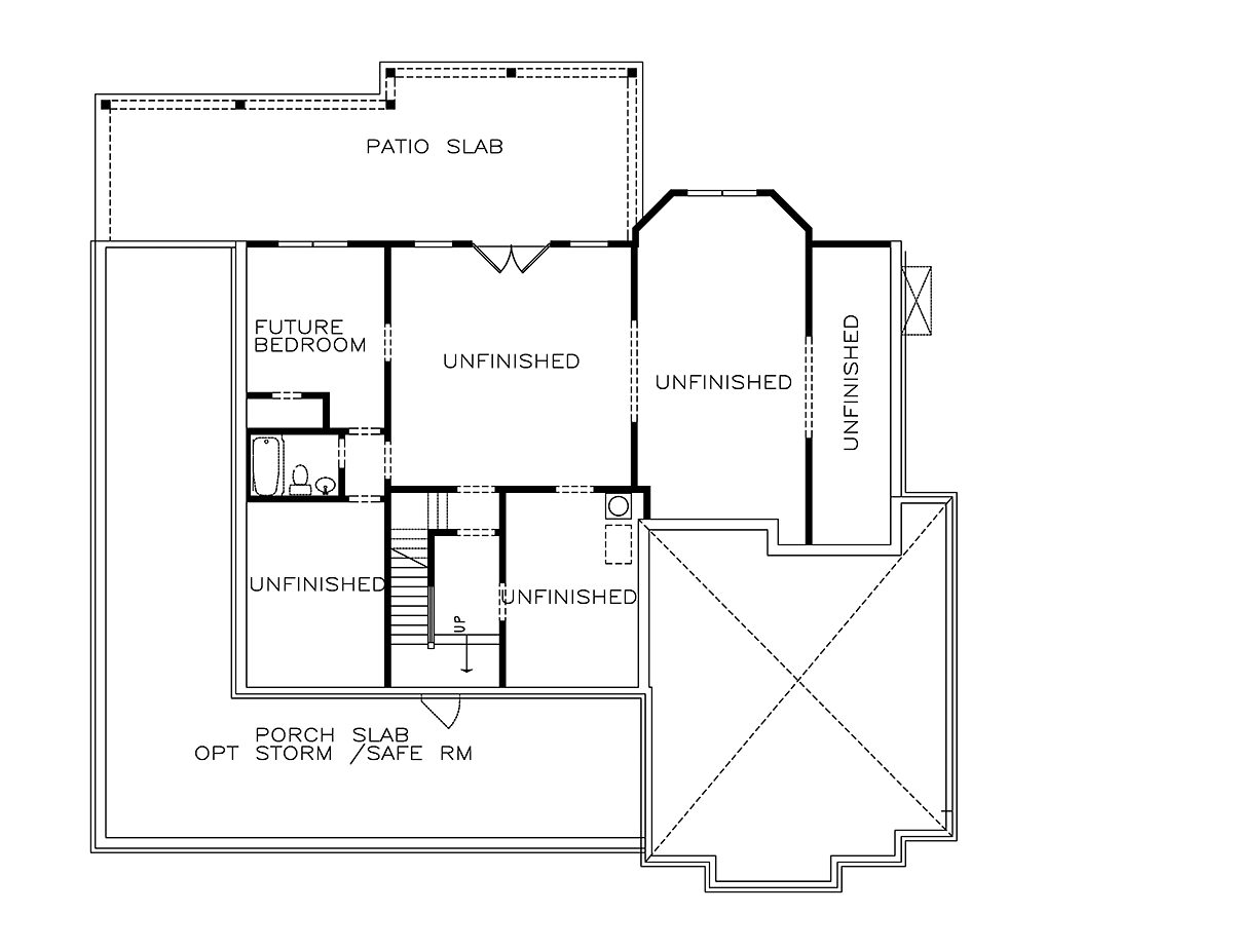 Country, Farmhouse, Ranch, Southern House Plan 97655 with 5 Beds, 4 Baths, 2 Car Garage Lower Level Plan