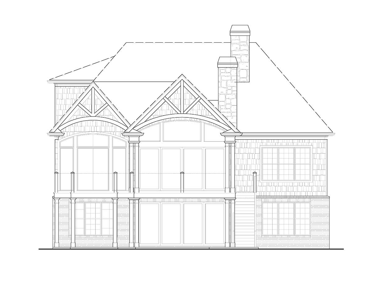 Country, Craftsman, Farmhouse, Ranch House Plan 97658 with 3 Beds, 3 Baths, 3 Car Garage Rear Elevation