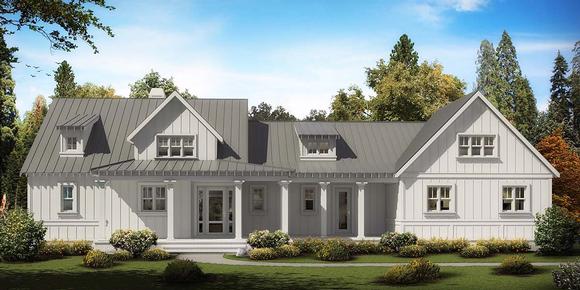 Country, Farmhouse, New American, Southern House Plan 97663 with 3 Beds, 3 Baths, 2 Car Garage Elevation