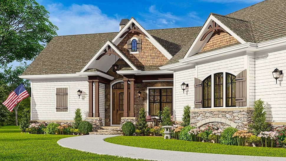 Craftsman, One-Story, Ranch Plan with 1561 Sq. Ft., 3 Bedrooms, 2 Bathrooms, 2 Car Garage Picture 5