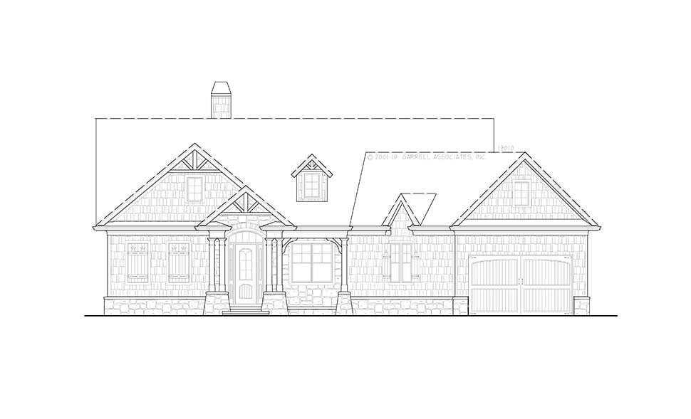 Cottage, Craftsman, One-Story Plan with 1459 Sq. Ft., 3 Bedrooms, 2 Bathrooms, 2 Car Garage Picture 14