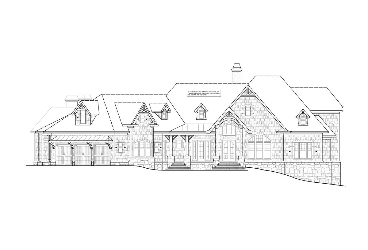 Craftsman, One-Story, Ranch Plan with 4888 Sq. Ft., 4 Bedrooms, 4 Bathrooms, 3 Car Garage Picture 2