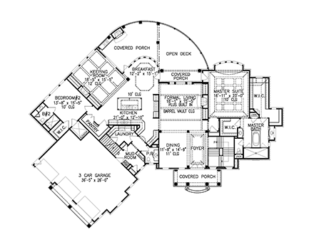 Ranch, Traditional House Plan 97692 with 5 Beds, 6 Baths, 3 Car Garage First Level Plan