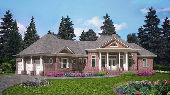 Ranch, Traditional House Plan 97692 with 5 Beds, 6 Baths, 3 Car Garage Elevation
