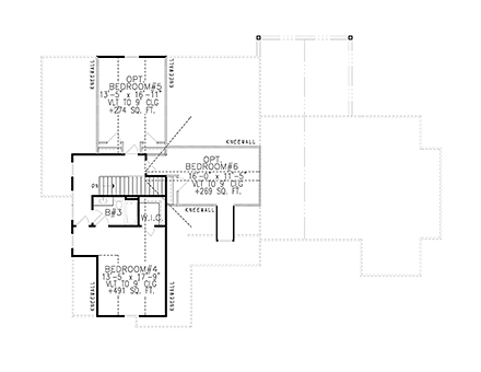Craftsman, Farmhouse, Ranch House Plan 97694 with 4 Beds, 4 Baths, 2 Car Garage Second Level Plan