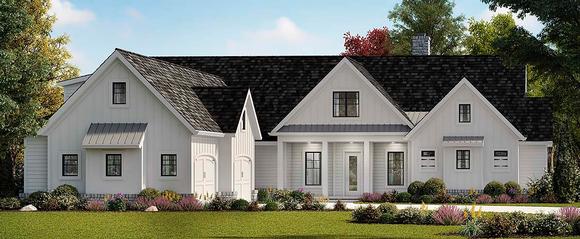 Farmhouse, Ranch, Southern House Plan 97695 with 3 Beds, 4 Baths, 2 Car Garage Elevation
