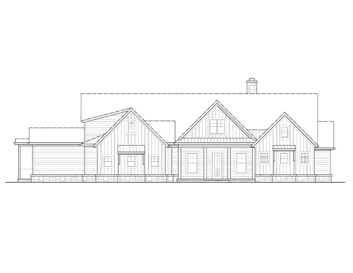Farmhouse, Ranch, Southern Plan with 3169 Sq. Ft., 3 Bedrooms, 4 Bathrooms, 2 Car Garage Picture 2