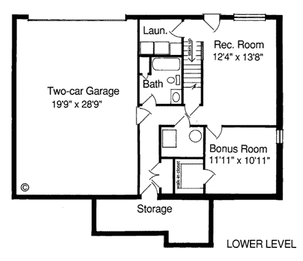 Ranch House Plan 97711 with 3 Beds, 3 Baths, 2 Car Garage Second Level Plan