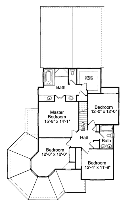 Farmhouse, Victorian House Plan 97729 with 4 Beds, 3 Baths, 2 Car Garage Second Level Plan