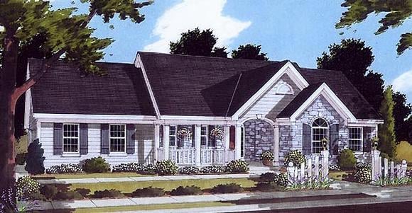 Bungalow, One-Story, Ranch House Plan 97760 with 3 Beds, 2 Baths, 2 Car Garage Elevation