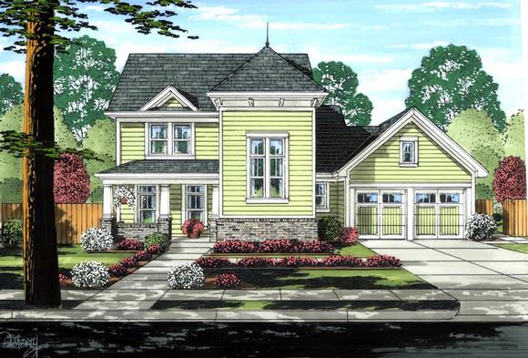 Victorian House Plan 97767 with 3 Beds, 3 Baths, 2 Car Garage Elevation