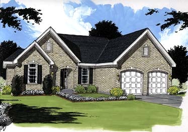 Traditional House Plan 97774 with 3 Beds, 4 Baths, 2 Car Garage Elevation