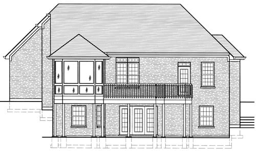 Traditional House Plan 97774 with 3 Beds, 4 Baths, 2 Car Garage Rear Elevation
