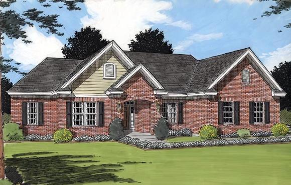One-Story, Traditional House Plan 97797 with 3 Beds, 2 Baths, 2 Car Garage Elevation