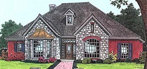Bungalow, European, One-Story House Plan 97858 with 3 Beds, 3 Baths, 3 Car Garage Elevation