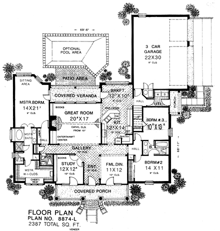 Bungalow, Cape Cod, Country House Plan 97862 with 3 Beds, 3 Baths, 3 Car Garage First Level Plan