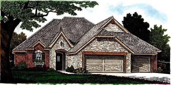 Country, European House Plan 97866 with 4 Beds, 3 Baths, 3 Car Garage Elevation