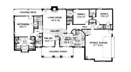 Country House Plan 97867 with 3 Beds, 3 Baths, 2 Car Garage First Level Plan