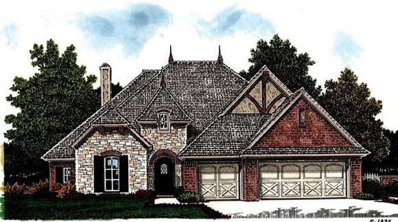 Country, European House Plan 97873 with 3 Beds, 3 Baths, 3 Car Garage Elevation