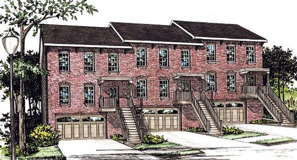 Traditional Multi-Family Plan 97927 with 8 Beds, 8 Baths, 6 Car Garage Elevation
