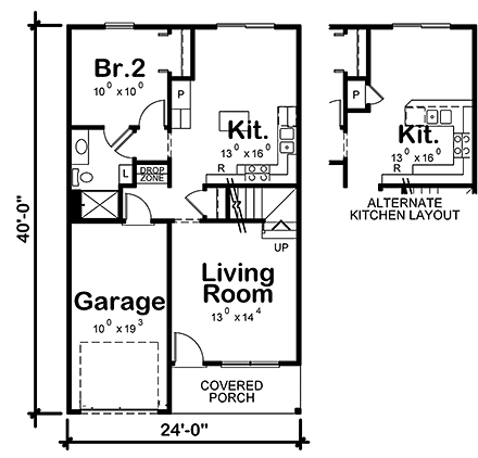 Craftsman House Plan 97973 with 3 Beds, 3 Baths, 1 Car Garage First Level Plan