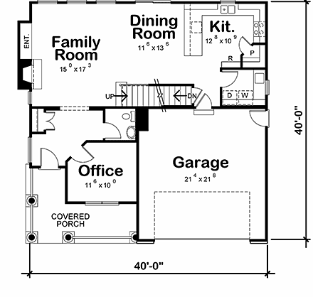 Craftsman House Plan 97974 with 4 Beds, 3 Baths, 2 Car Garage First Level Plan