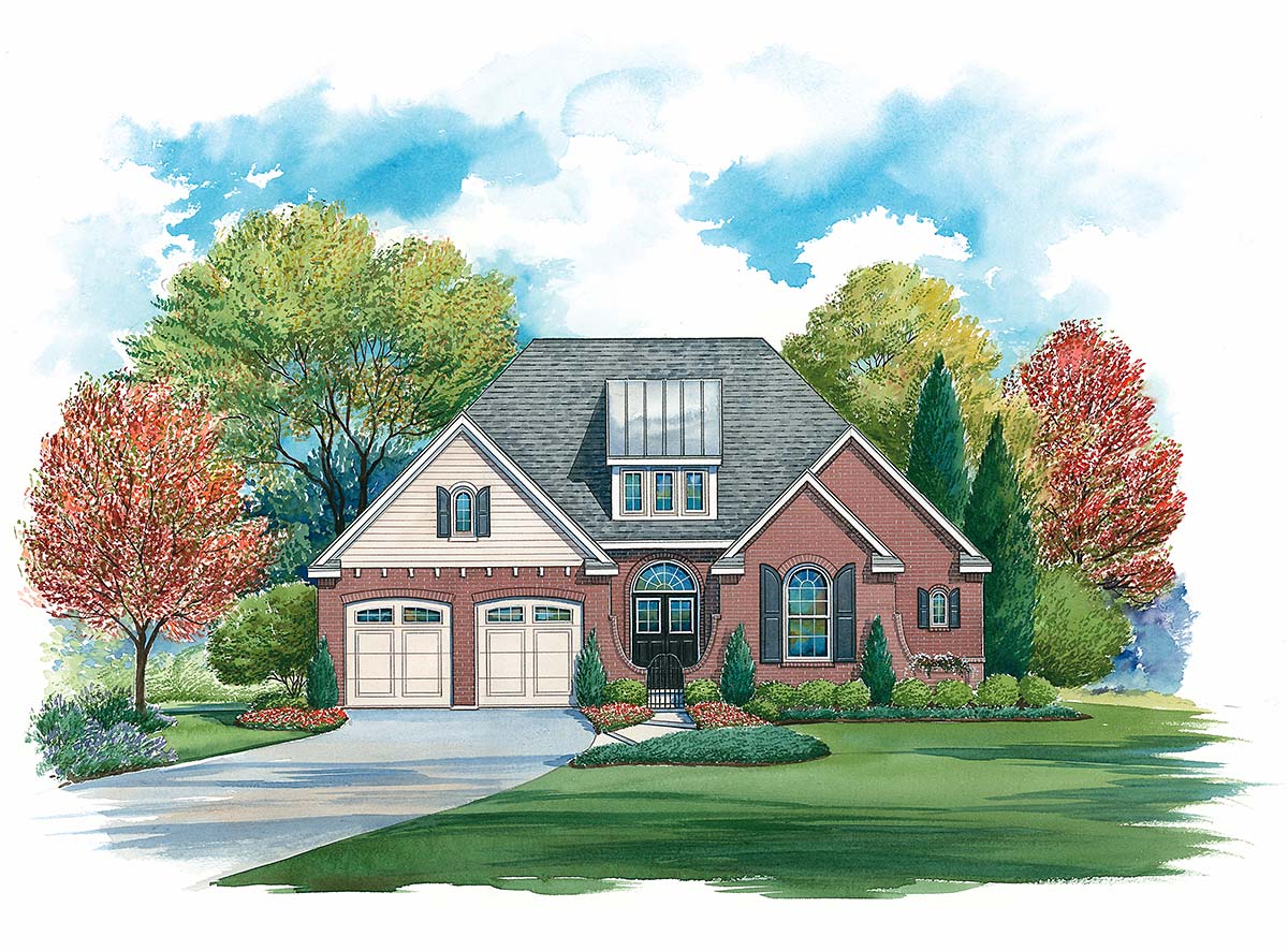 Traditional House Plan 97995 with 4 Beds, 4 Baths, 2 Car Garage Elevation